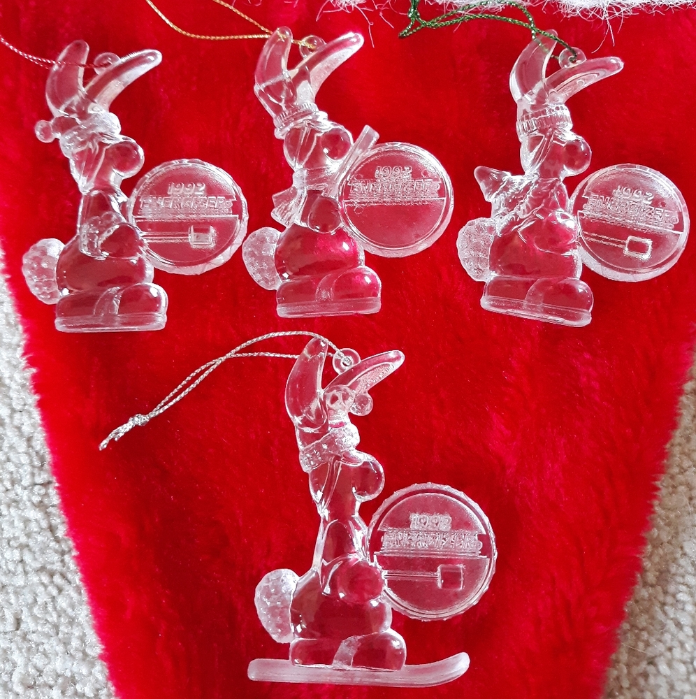 Vintage Energizer Bunny Christmas Ornament Set